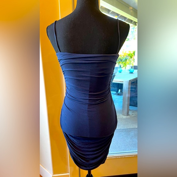 Bebe Very Sexy Navy Blue Fitted Dress - Picture 2 of 9